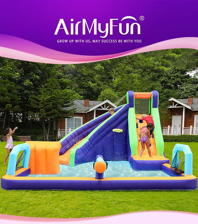 Airmyfun 83019 Slaid Istana Semburan Kembung Slaid Kanak-Kanak Trampolin Parti Istana