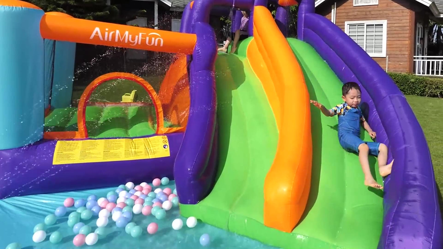 Airmyfun 83005 gelongsor air dua gelongsor kanak-kanak istana kembung rumah