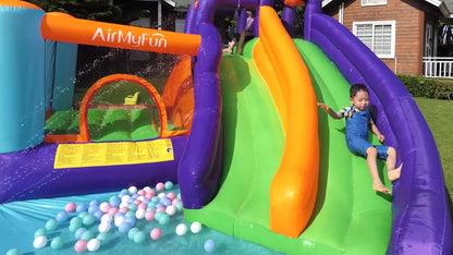 Airmyfun 83005 gelongsor air dua gelongsor kanak-kanak istana kembung rumah