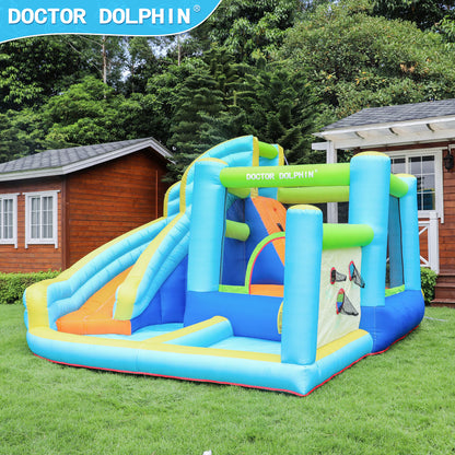 Doktor Dolphin 73003 Rumah kembung istana kembung semburan air trampolin dalaman dan luaran kecil istana trampolin