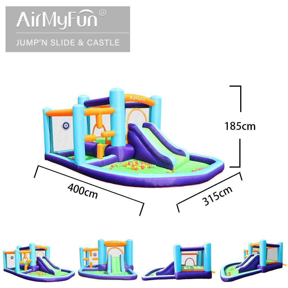 Airmyfun 82001 Inflatable Castle Slaid Trampolin Rumah Kecil Istana Dalaman dan Luaran