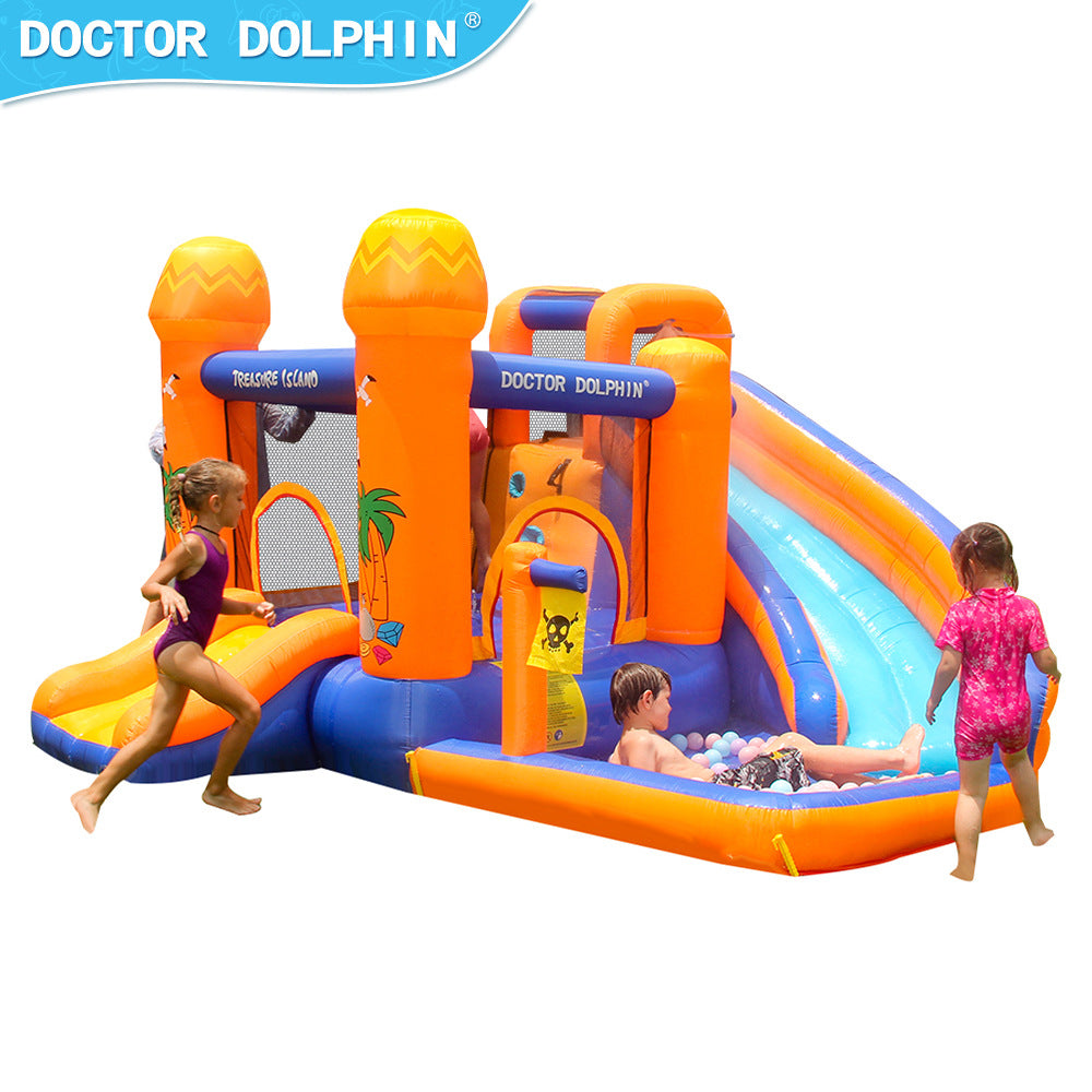 Doktor Dolphin 63108 Taman trampolin istana kembung luar gelongsor air kembung kecil