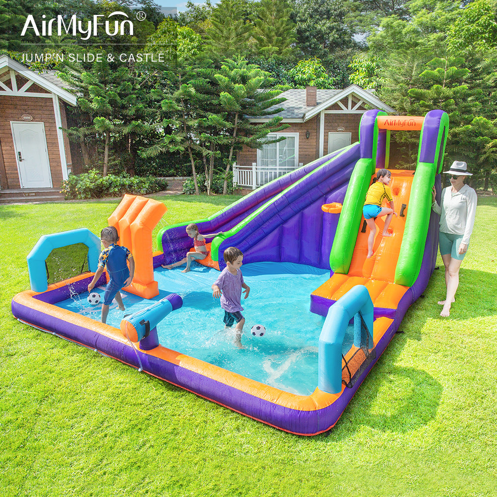 Airmyfun 83019 Slaid Istana Semburan Kembung Slaid Kanak-Kanak Trampolin Parti Istana