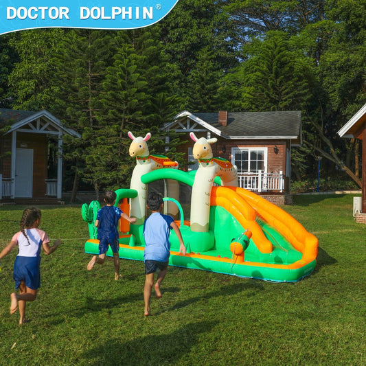Doktor Dolphin 73073 Istana udara kembung kecil trampolin gelongsor istana kembung