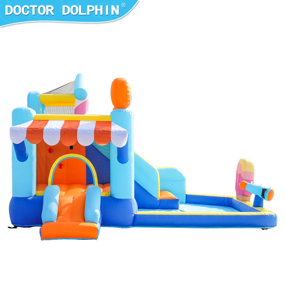 Doctor Dolphin 73072T Inflatable Castle Trampolin Inflatable Water Slide Kereta Aiskrim Kanak-Kanak Rumah Nakal