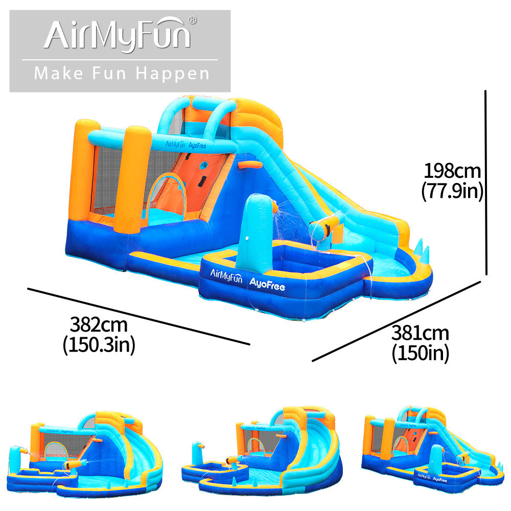 Airmyfun 83078 gelongsor air istana kembung pancutan kembung trampolin kembung
