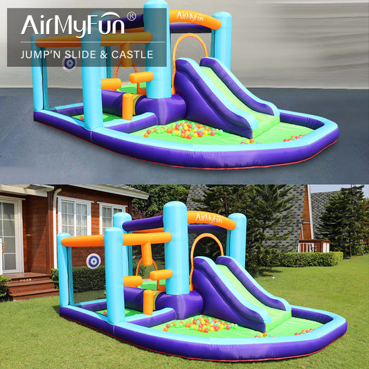 Airmyfun 82001 Inflatable Castle Slaid Trampolin Rumah Kecil Istana Dalaman dan Luaran