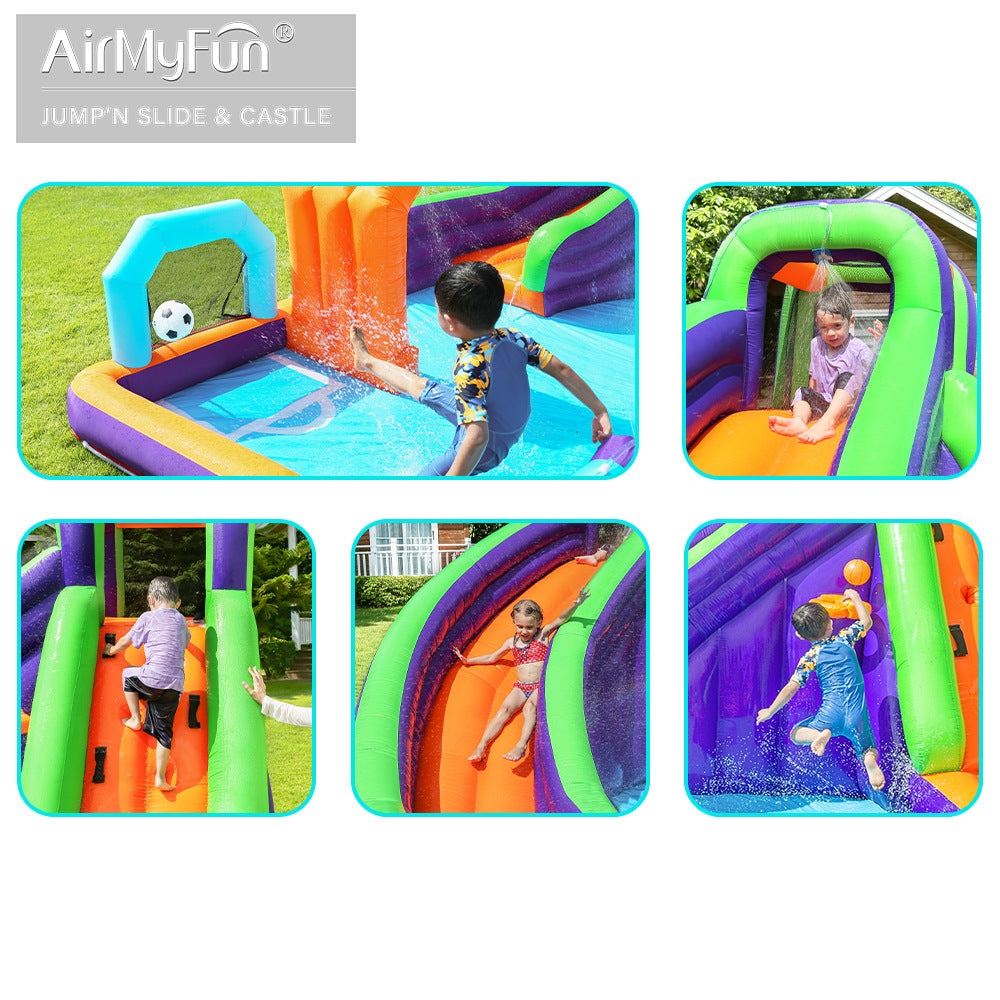 Airmyfun 83019 Slaid Istana Semburan Kembung Slaid Kanak-Kanak Trampolin Parti Istana