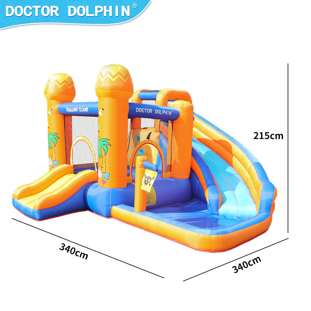 Doktor Dolphin 63108 Taman trampolin istana kembung luar gelongsor air kembung kecil