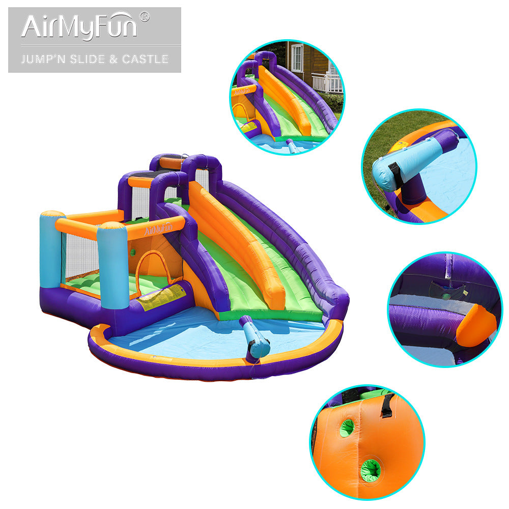 Airmyfun 83005 gelongsor air dua gelongsor kanak-kanak istana kembung rumah