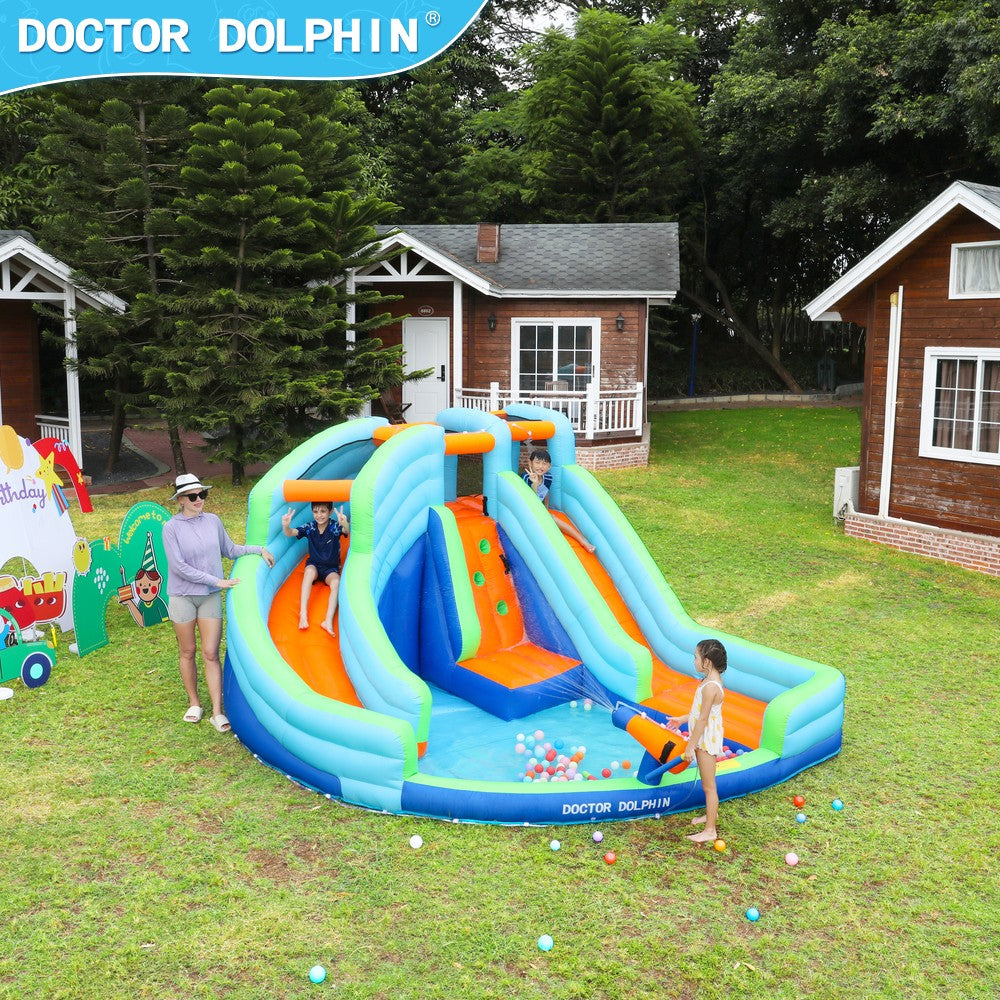 Doktor Dolphin 73002 Infaltable castle slider house lantunan