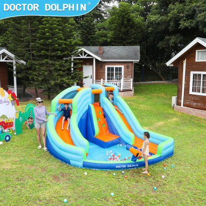 Doktor Dolphin 73002 Infaltable castle slider house lantunan