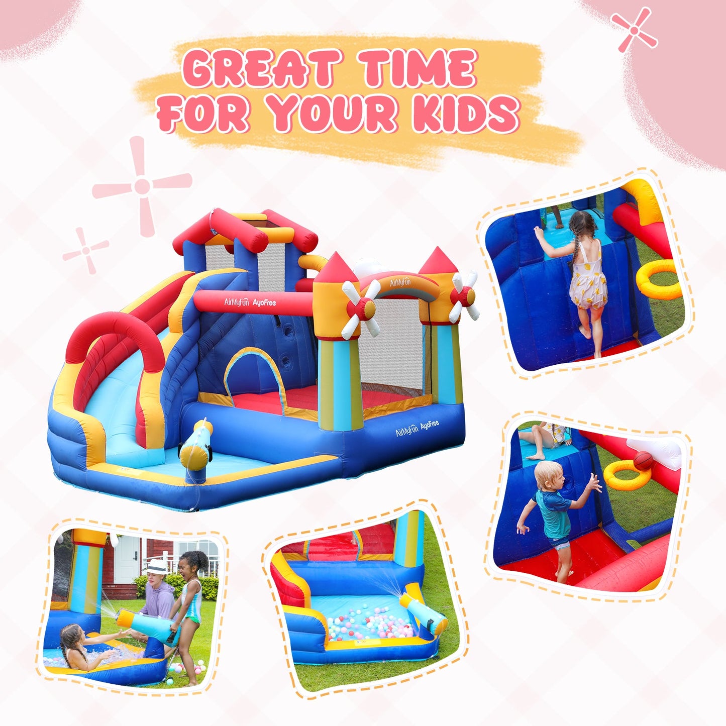 Kid‘s water park outdoor bounce bed