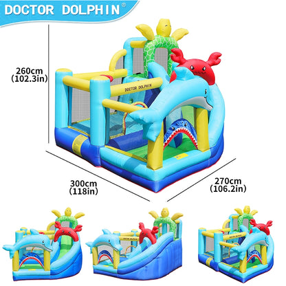 Doctor Dolphin Ocean Theme Inflatable Bounce House